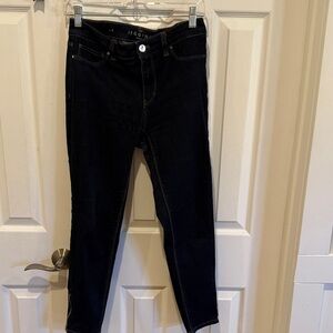 White House Black Market Dark Wash Crop Jegging with Zipper ankles